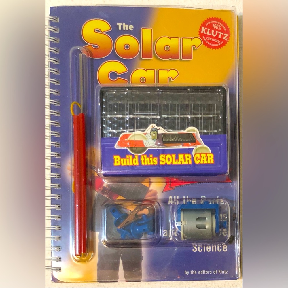 The Solar Car Building Kit in a Book by Klutz.